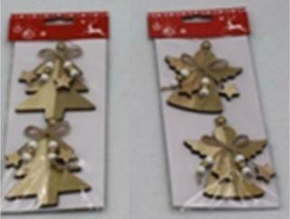Andělíček nebo stromeček,  vánoční dřevěná dekorace, 2 kusy v sáčku, cena za 1 sáček