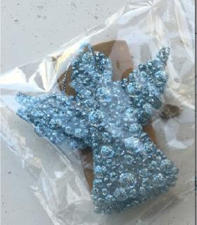 Andělíček, závěsná vánoční dekorace, barva modrá, sada 2 kusy