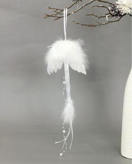 Andělská křídla z peří, barva bílá,  baleno 12ks v polybag. Cena za 1 ks.