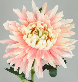 Chryzantéma , umělá květina,  barva lososovo-smetanová