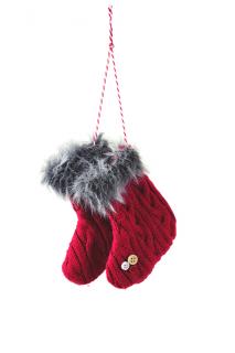 Dekorace | k zavěšení | vánoční | ponožky | více barev červená