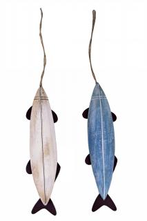 Dekorace ryba | bílá a modrá | 3 velikosti modrá, Menší