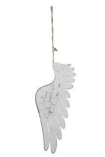 Dekorace | vánoční |  k zavěšení | křídlo anděla | bílá | více velikostí menší