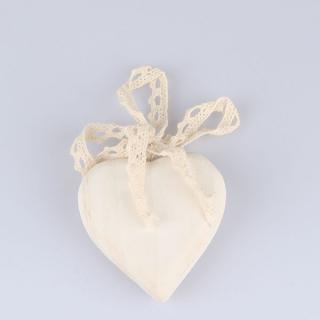 Dřevěné srdce s mašlí 8 x 8cm