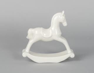 Houpací kůň | bílý | porcelán | 19x20x6cm