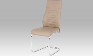 Jídelní židle | koženka | chrom | 43x43x101x48cm cappuccino