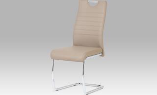 Jídelní židle koženka | chrom | 44x44x97x46cm cappuccino