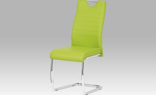 Jídelní židle koženka | chrom | 44x44x97x46cm zelená