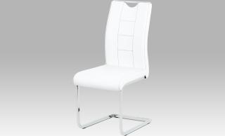 Jídelní židle | koženka | chrom | 45x46x99x46cm bílá