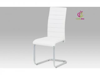 Jídelní židle koženková 43x40x98x46cm bílá
