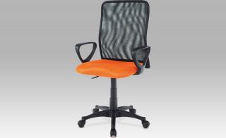 Kancelářská židle | látka MESH | plynový píst oranžová