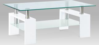 Konferenční stolek skleněný | 110x60x45cm bílá