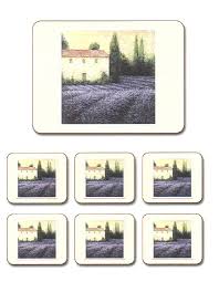 Korkové prostírání Lavender Field 9,5x11,5cm - 6ks