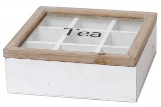 Krabička na čaj Tea bílá 22x8x22cm