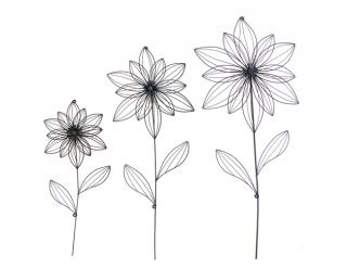 Nástěnná dekorace | květina | kov | černá | varianty střední