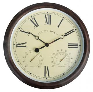 Nástěnné hodiny s teploměrem a vlhkoměrem | římské číslice