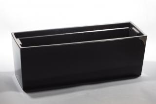 Plastový truhlík Begonie lesklý 19x56cm černá