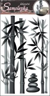 Samolepky na zeď bambus šedý 60x32cm