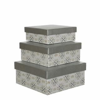 Stříbrná dekorační hranatá krabice