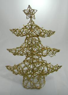 Stromeček s hvězdou zlatý 45x35x10cm