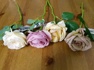 Umělá květina růže | 4barvy | 35cm tmavě růžová
