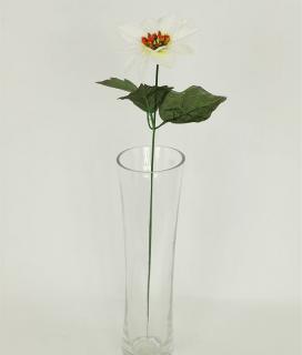 Umělá květina vánoční růže květ 10cm bílá
