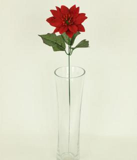 Umělá květina vánoční růže květ 10cm červená
