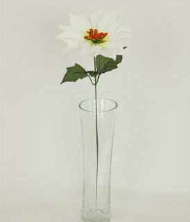 Umělá květina vánoční růže květ 15cm bílá