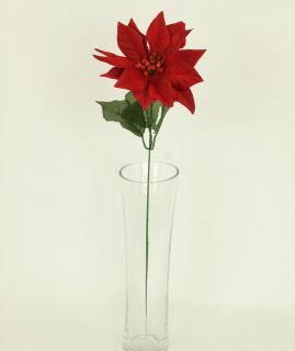 Umělá květina vánoční růže květ 15cm červená