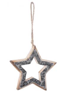 Vánoční dekorace | hvězda | k zavěšení | stříbrná