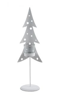 Vánoční dekorace | na svíčku | bílá | strom