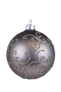 Vánoční ozdoby|s ornamentem|4kusy hnědá