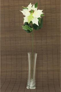 Vánoční růže | poinsécie | umělá květina | krémová | 72cm