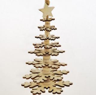 Vánoční stromeček | dřevěný | krémový menší