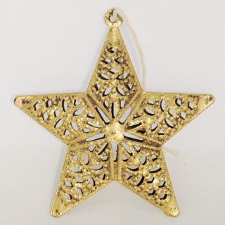 Zlaté kovové dekorační hvězdy