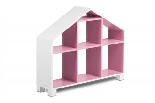 Dětský regál domeček - růžový, 81 cm