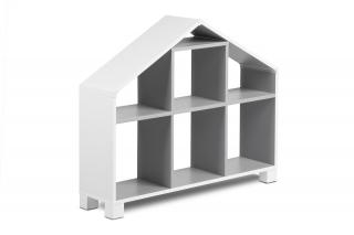 Dětský regál domeček – šedý, 81 cm