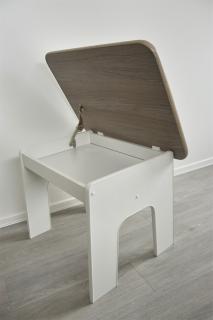 Dětský stolek otevírací s přihrádkou v dubovém odstínu