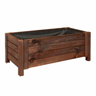 Dřevěný truhlík na terasu – hnědý, 79 x 39 x 30 cm