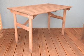 Dřevěný zahradní stůl z borovicového masivu, 110x70 - hnědý
