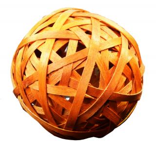 Oranžová dekorační koule z dřevěných lupínků 2 ks - 10 cm