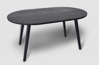 Oválný konferenční stolek s průřezy - černý, 90 x 55 cm
