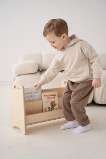 Přenosná montessori knihovna, přírodní - 52 x 24 cm
