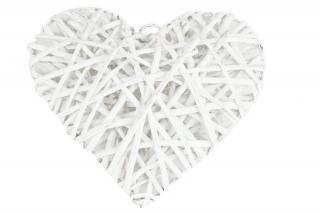 Proutěné srdce bílé Rozměry (cm): 25x5, v. 25