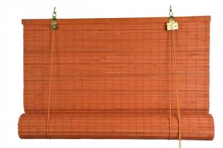 Rozbalená zatemňovácí bambusová roleta oranžová Šířka rolety: 80 cm, Rozvin rolety: 200 cm