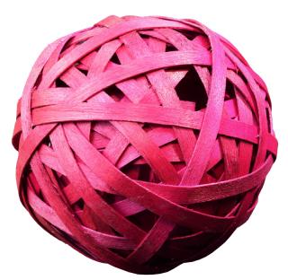 Růžová dekorační koule z dřevěných lupínků 2 ks - 10 cm