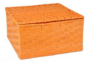 Sada 3 úložných boxů s víkem oranžových