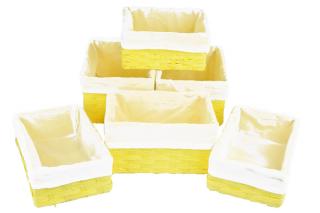 Sada 6 úložných boxů žlutých