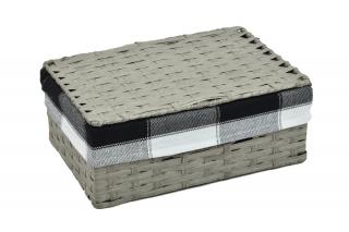 Úložný box s víkem šedý Rozměry (cm): 30x21, v. 11