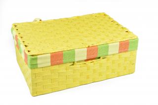 Úložný box s víkem žlutý Rozměry (cm): 26x18, v. 10
